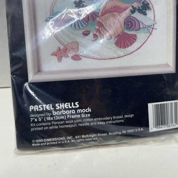 NEW Dimensions Crewel Pastel Shells 7" X 5" - Picture 3 of 3